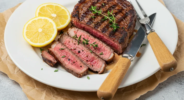 Venison Steak Recipes – Juicy, seared venison steak with a golden crust and fresh herbs.
