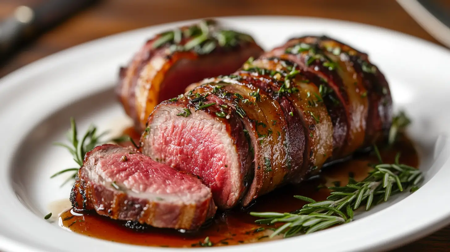 Bacon Wrapped Deer Tenderloin