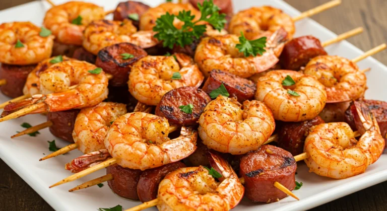 Cajun-spiced shrimp with vibrant seasoning and fresh herbs.