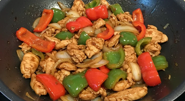 Delicious black pepper chicken with a savory, spicy glaze