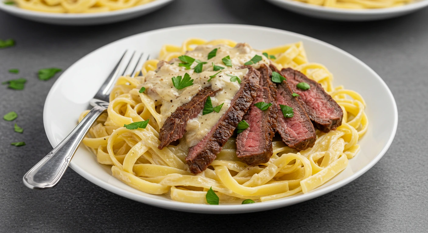 Steak Fettuccine Alfredo