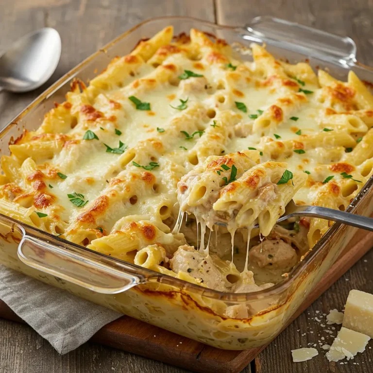 Garlic Parmesan Chicken Pasta Bake
