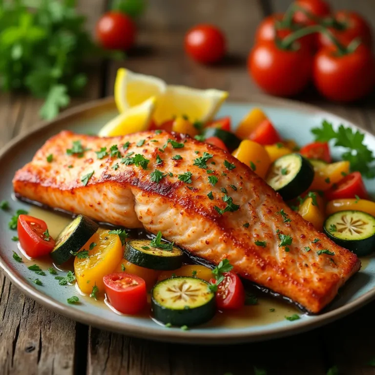 Healthy Air Fryer Salmon with Veggies