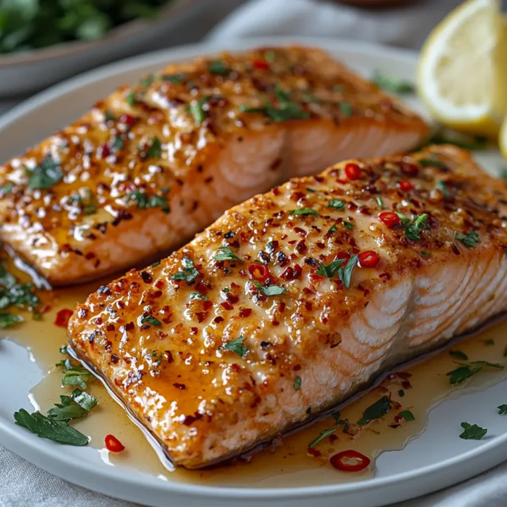 Baked Crunchy Hot Honey Salmon