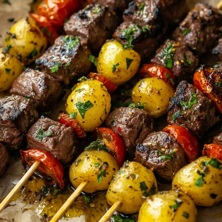Easy Rosemary Garlic Steak Kebabs