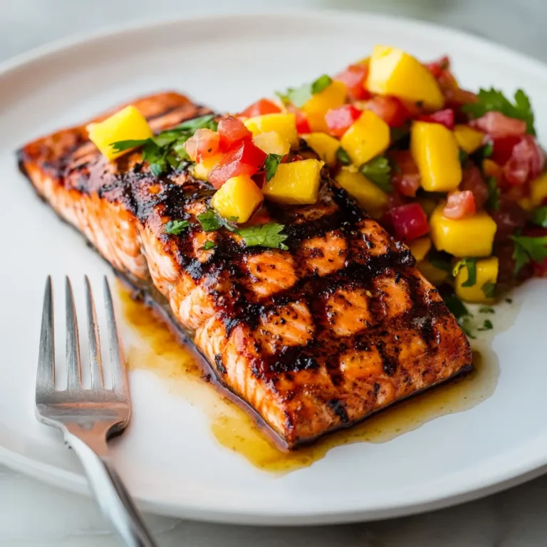 Hot Honey Salmon with Mango Salsa