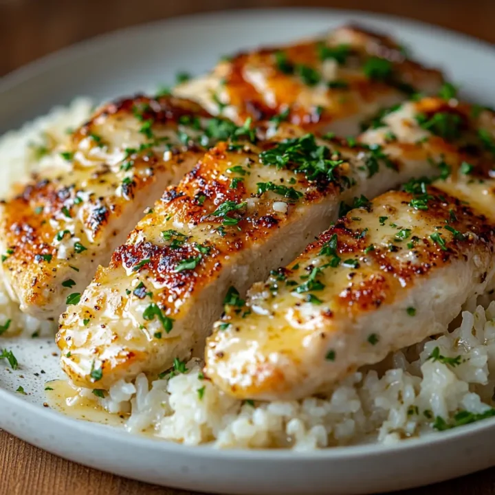 Chicken Scampi with Garlic Parmesan Rice