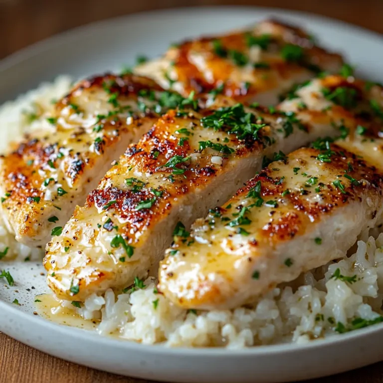 Chicken Scampi with Garlic Parmesan Rice