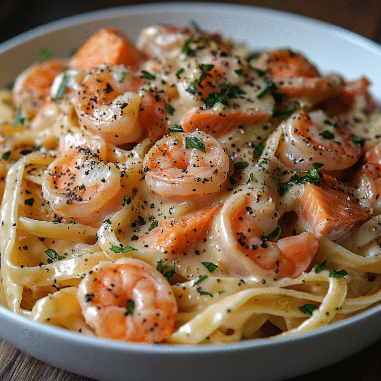 Healthy Shrimp Salmon Pasta