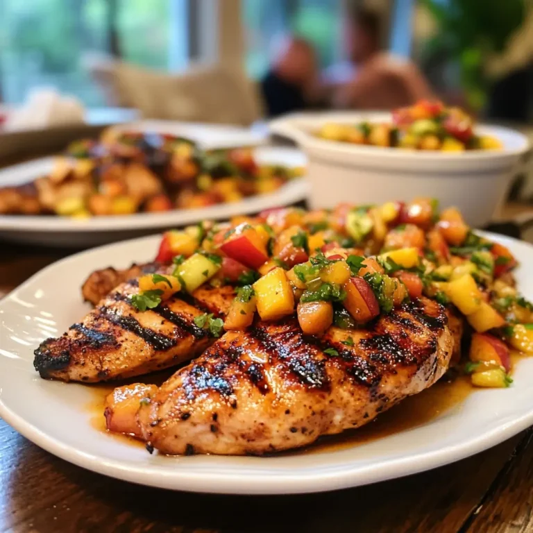 Grilled Chicken with Jalapeño Peach Salsa