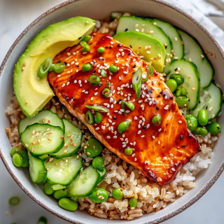 Healthy Honey Sriracha Salmon Bowls