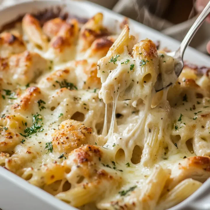 Garlic Parmesan Chicken Pasta Bake