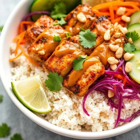 Thai Peanut Chicken Buddha Bowls