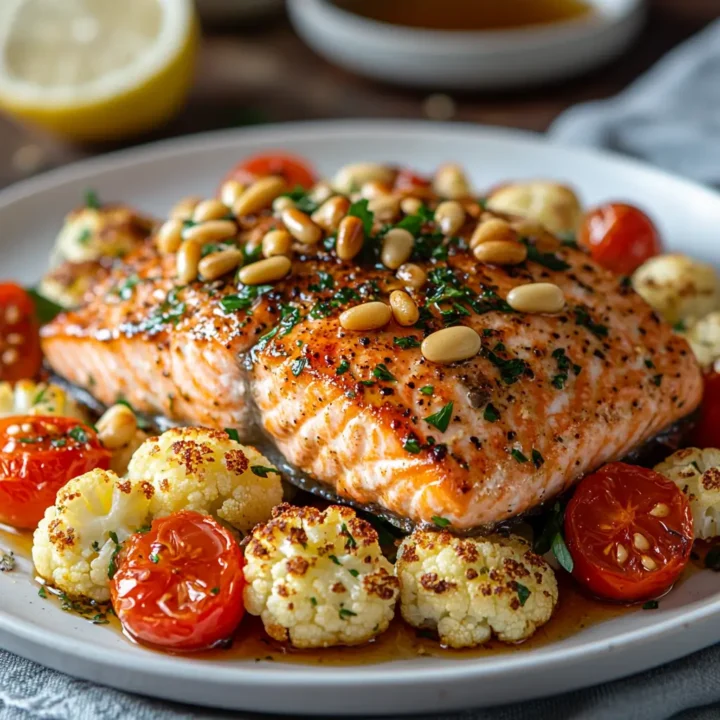 Lebanese Roast Salmon and Cauliflower Salad