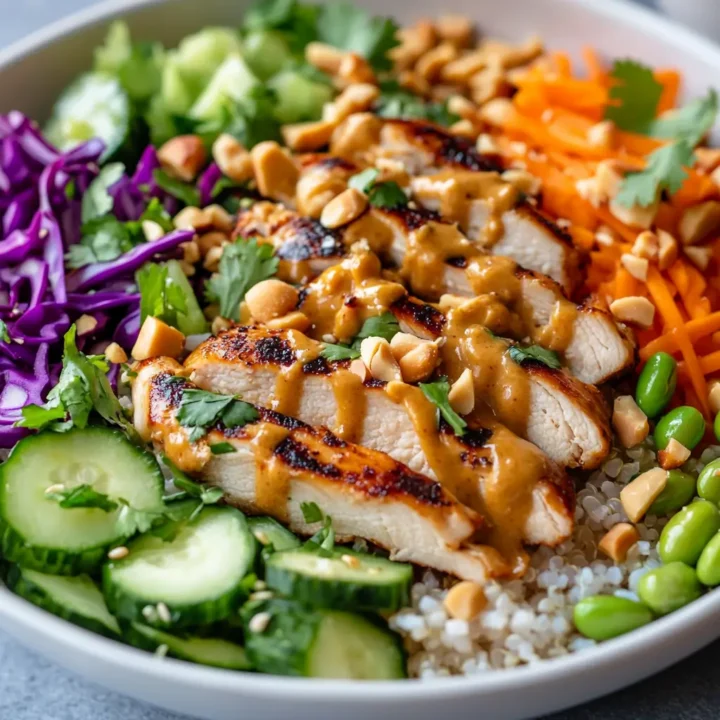 Thai Peanut Chicken Buddha Bowls