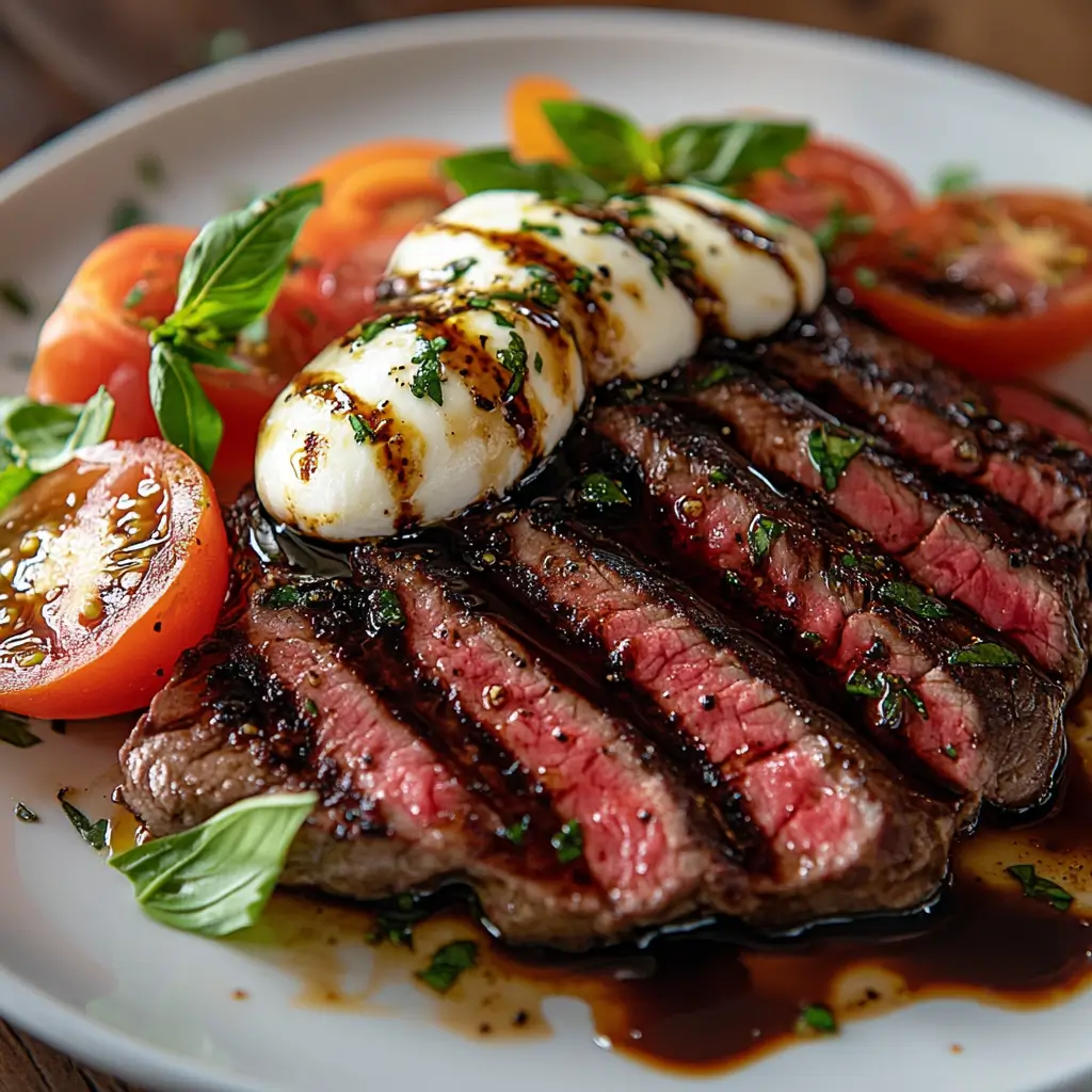 Balsamic Caprese Grilled Flank Steak