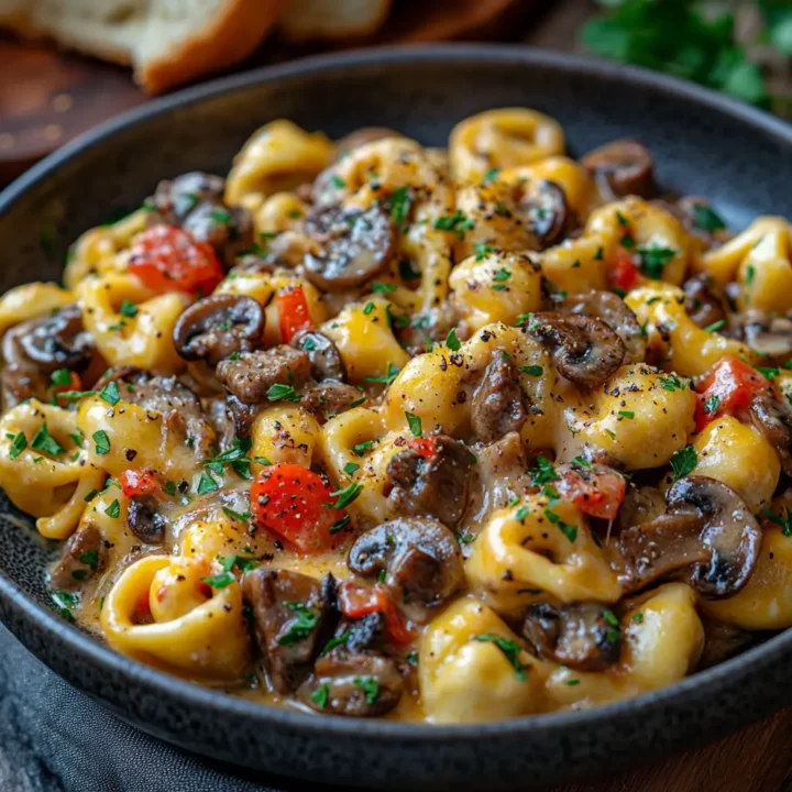 Creamy Philly Cheesesteak Tortellini Pasta
