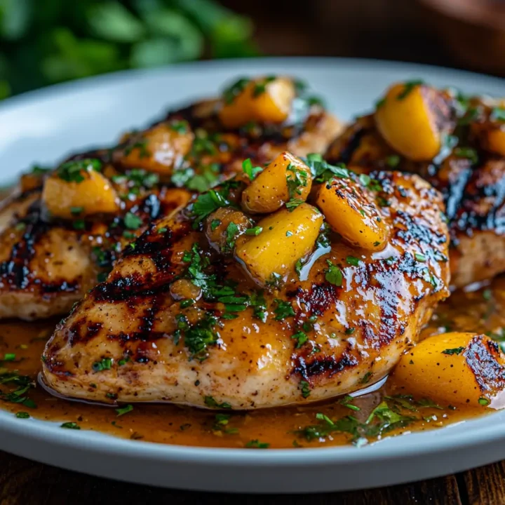 Grilled Chicken with Peach Chipotle Sauce