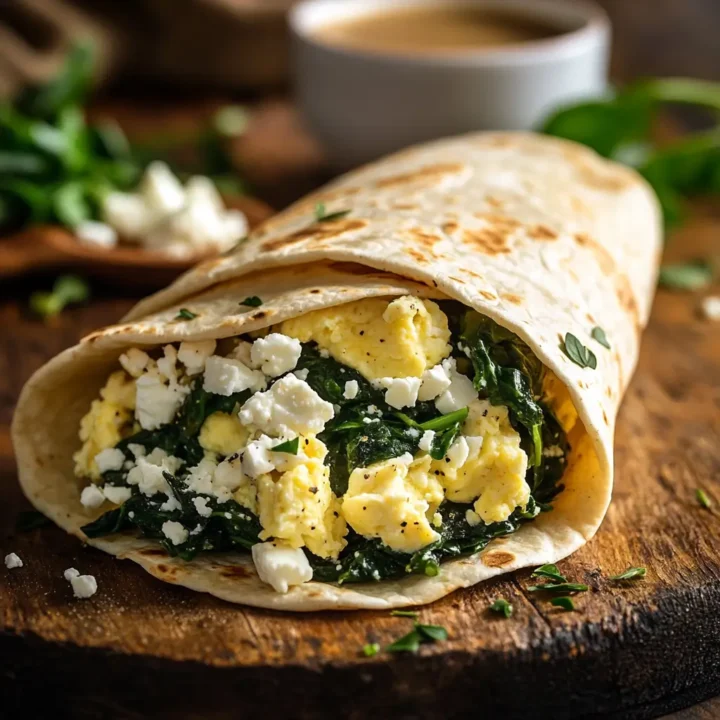 Spinach and Feta Breakfast Wraps