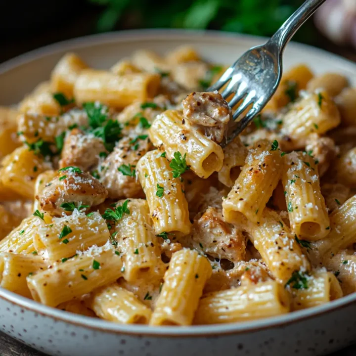 Creamy Garlic Chicken Rigatoni