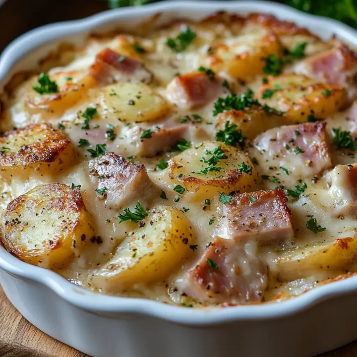 Chicken Ham and Potato Au Gratin