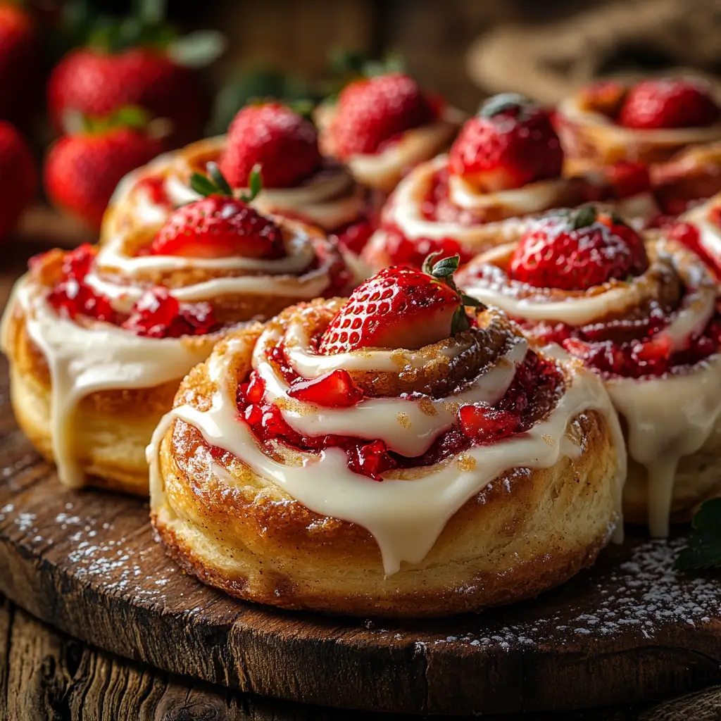 Strawberry Cheesecake Cinnamon Rolls