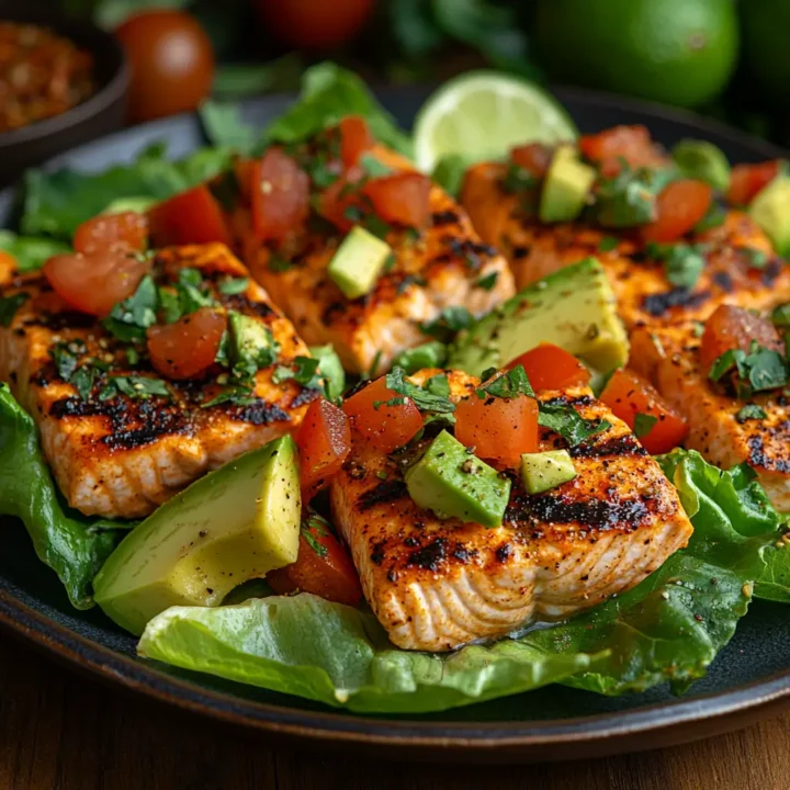 Spicy Cajun Salmon Lettuce Wraps