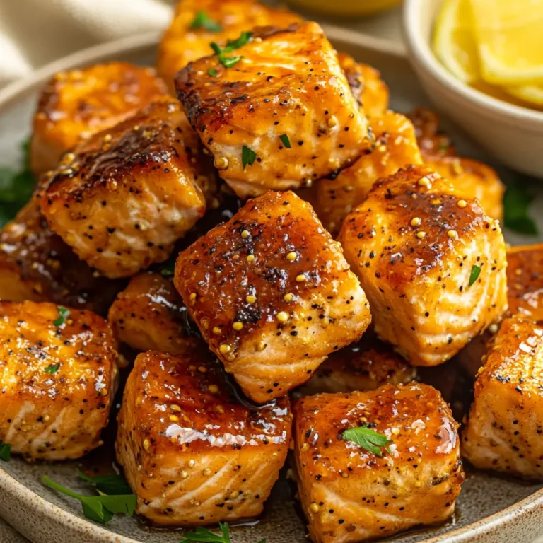 Air Fryer Honey Mustard Salmon Bites