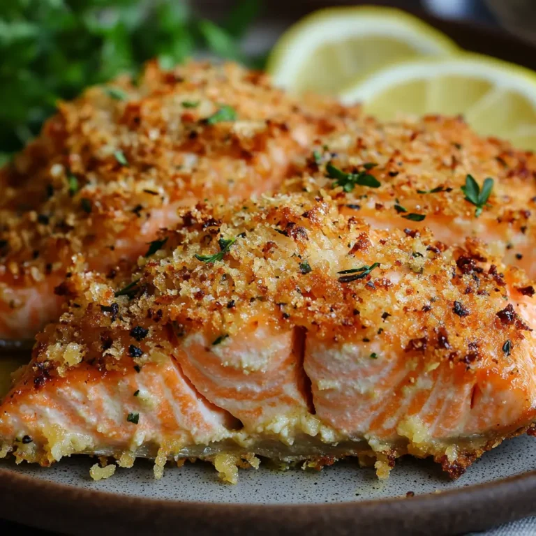 Sweet Crispy Parmesan Crusted Salmon