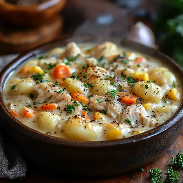 One Pot Gnocchi Chicken Pot Pie