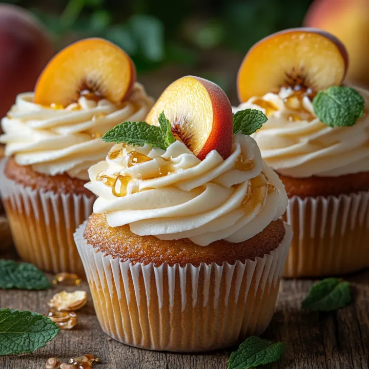 Honey Peach Cream Cheese Cupcakes