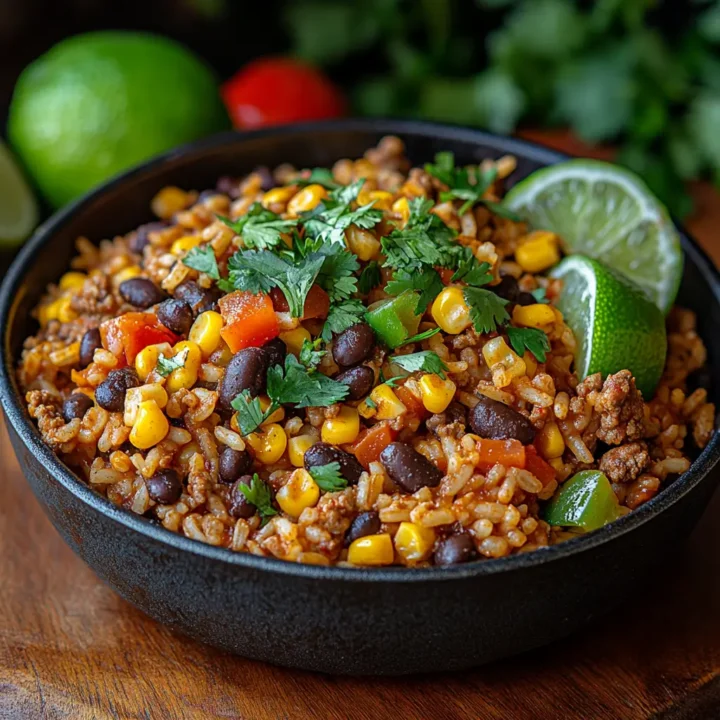 Super Easy Mexican Beef and Rice Skillet