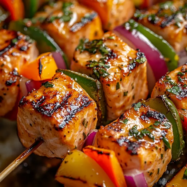 Garlic Butter Salmon Skewers