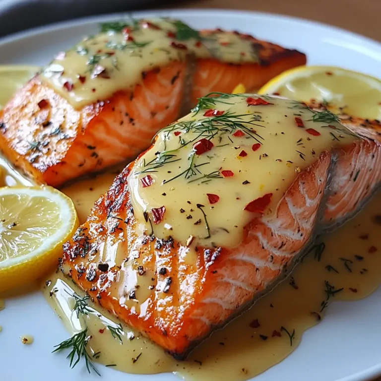 Baked Salmon with Lemon Butter Cream Sauce