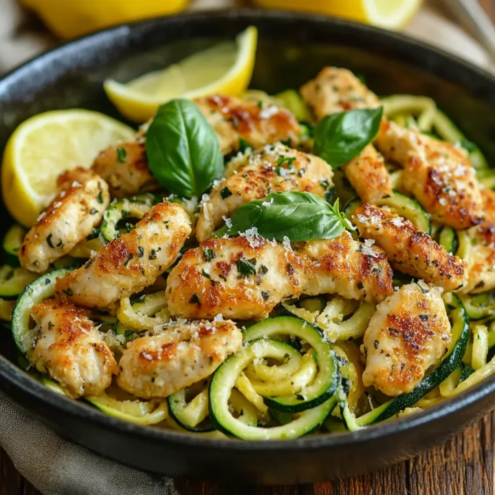 Lemon Garlic Chicken Zoodles