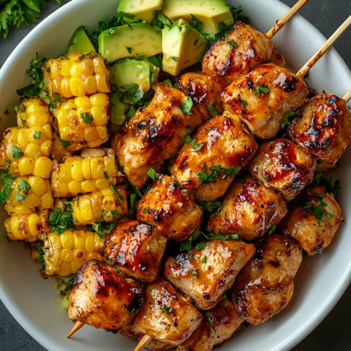 BBQ Chicken Skewer Salad