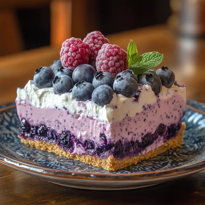 No Bake Lemon Blueberry Dessert