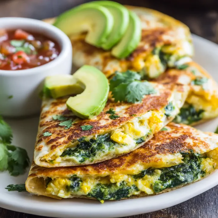 Healthy Spinach Egg Quesadilla Recipe