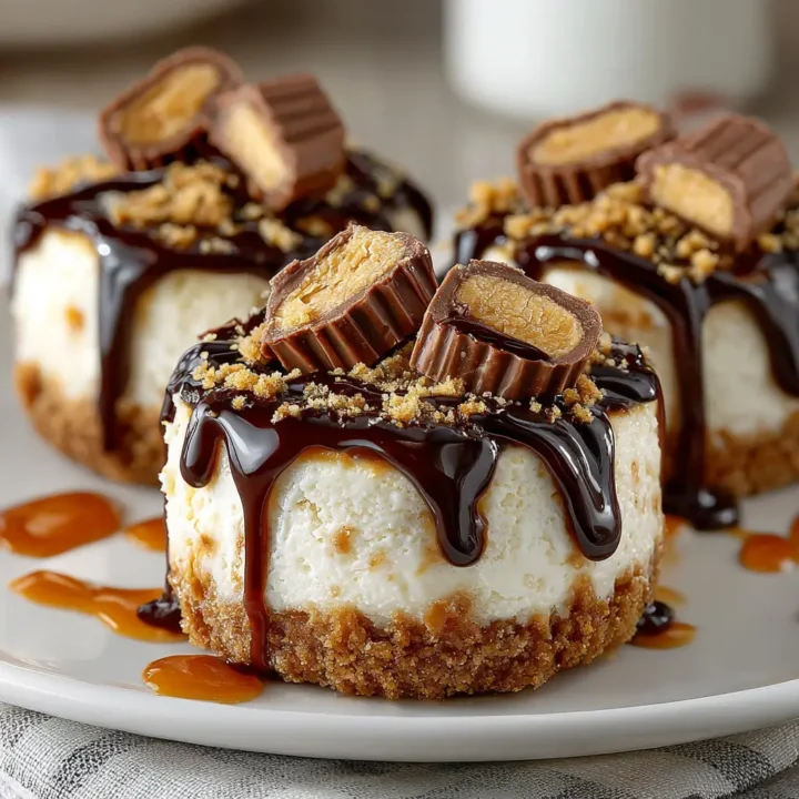 Mini Peanut Butter Cup Cheesecakes