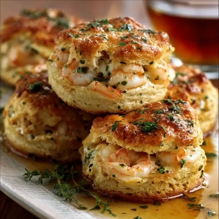 Crab Stuffed Cheddar Bay Biscuits with Lemon Butter