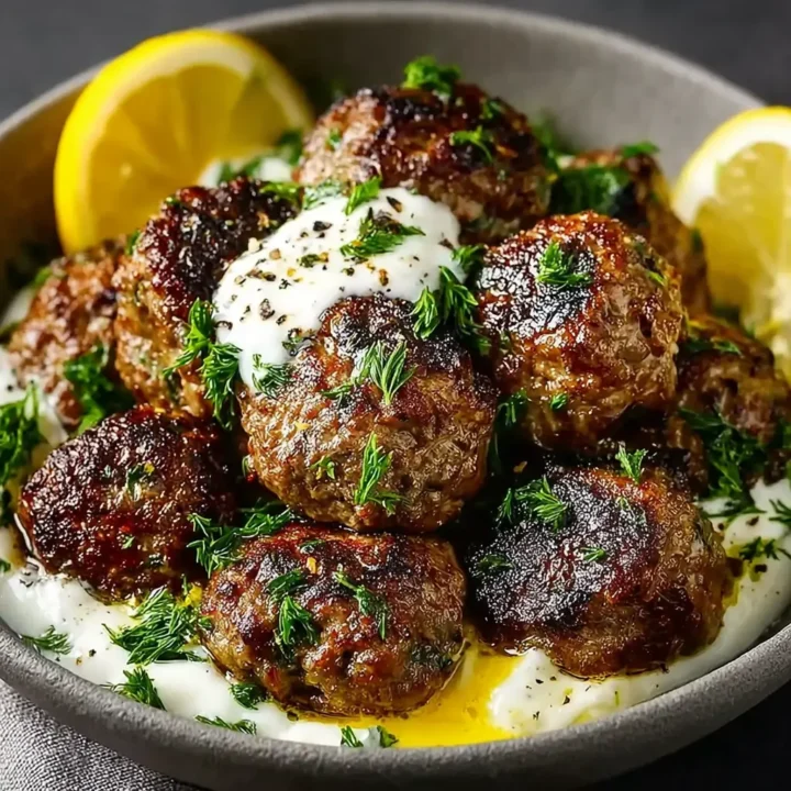 Chicken Kofta with Creamy Garlic Yogurt Sauce Recipe