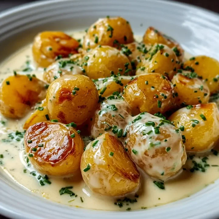Creamy Garlic Baby Potatoes