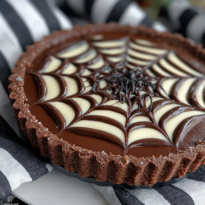 Spiderweb Chocolate Tart