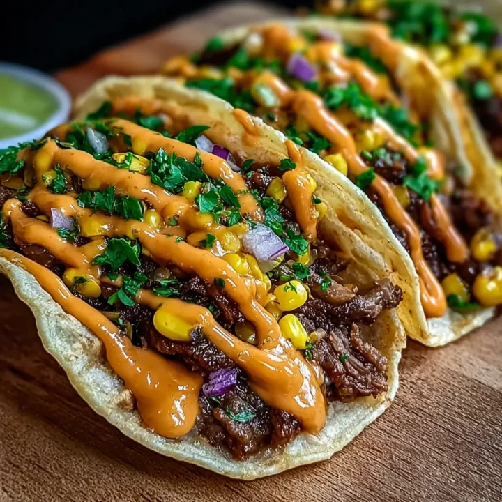 Garlic Butter Honey BBQ Beef Tacos