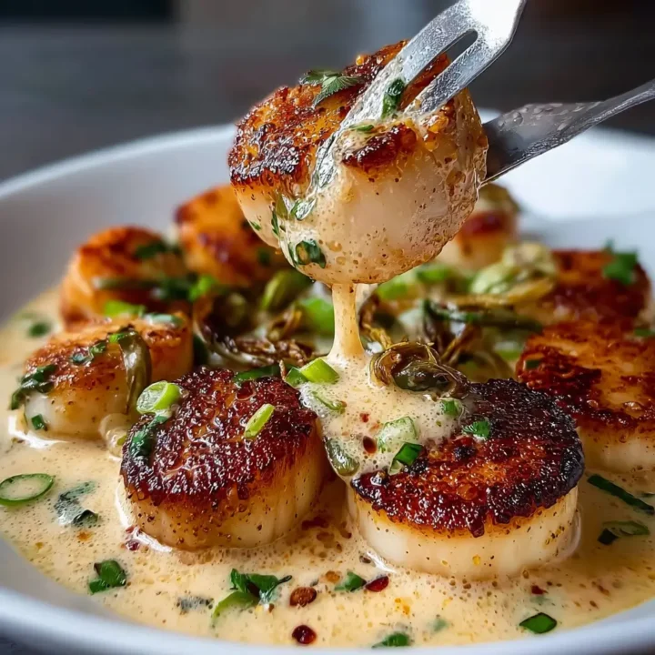 Seared Scallops with Spicy Cajun Cream Sauce