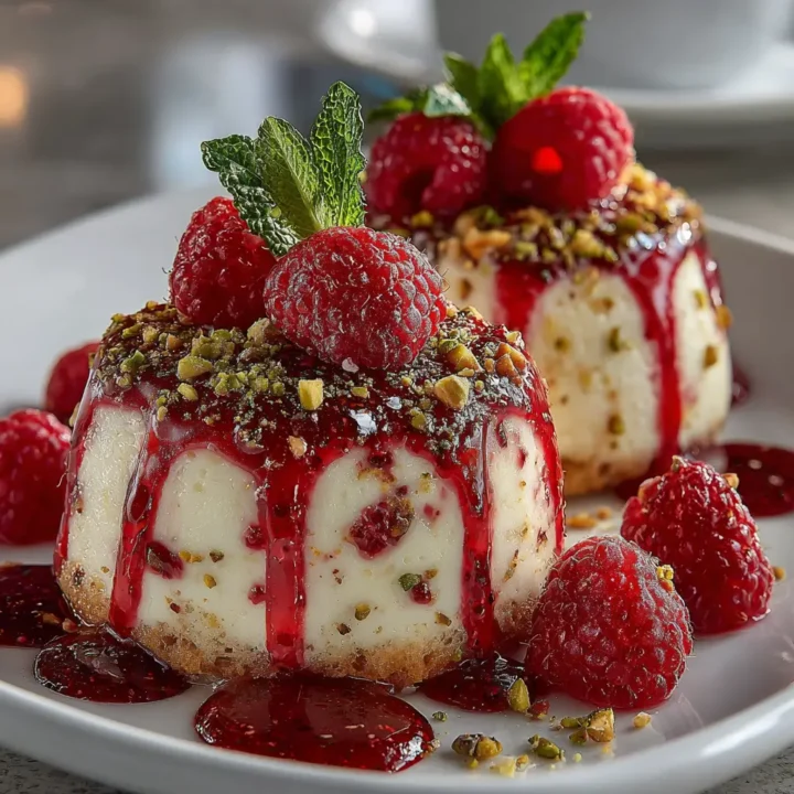 Pistachio & Raspberry Cheesecake Domes
