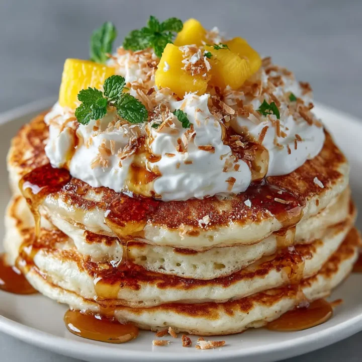 Sweet Coconut Cream Pancakes
