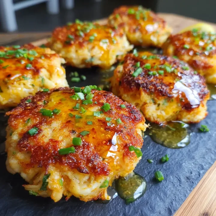 Cheddar Bay Crab Cakes with Lemon Butter Drizzle