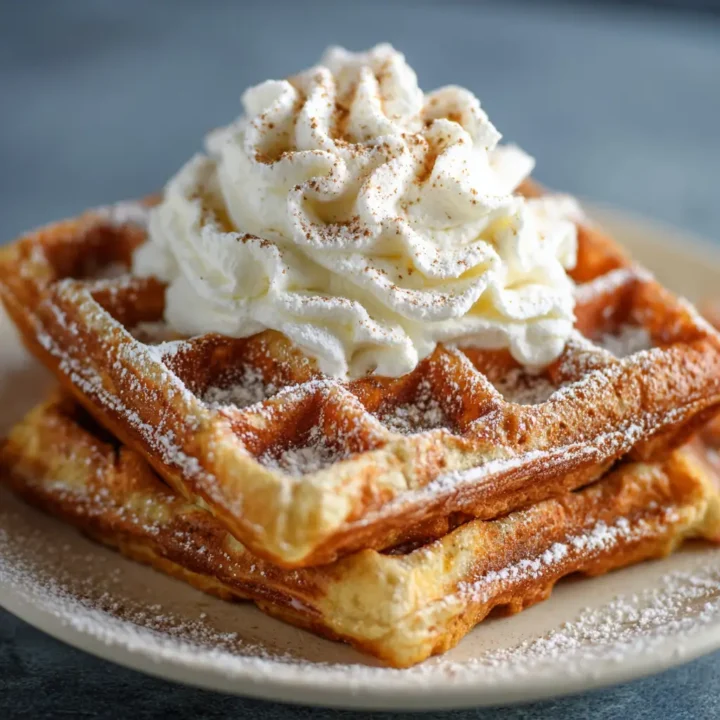 Cinnamon Waffles with Cinnamon Whipped Cream