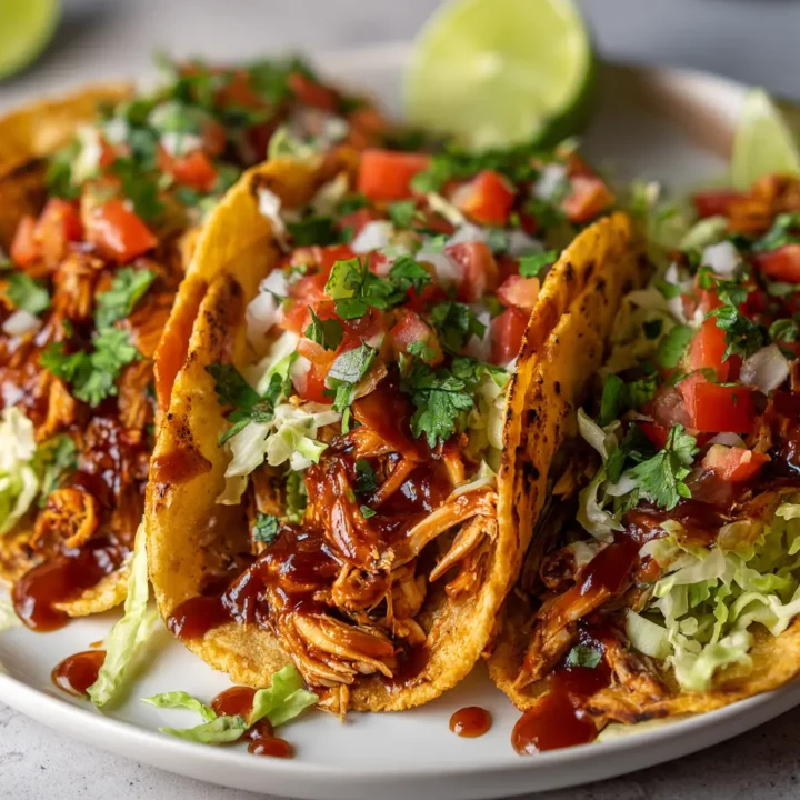Garlic Butter Honey BBQ Chicken Tacos
